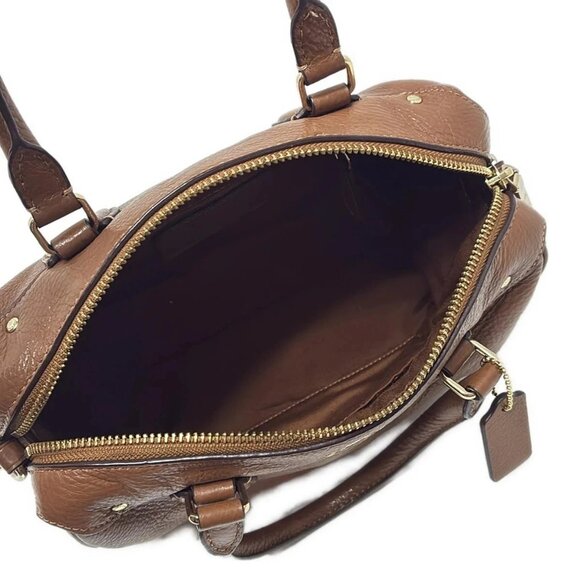 Auth COACH Pebbled Leather Bennett Mini Satchel F36677 Brown Leather - Handbag - Picture 5 of 10